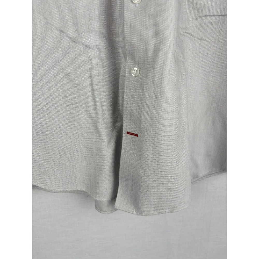 Cremieux Slim Fit Dress‎ Shirt Mens 16.5 35 Gray 100% Pima Cotton Non-Iron L/S - Picture 8 of 14
